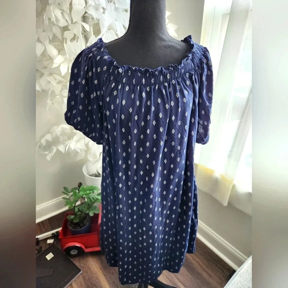 Time and Tru Smocked Neck Off the Shoulders Dress Womens Size Large - Picture 1 of 7